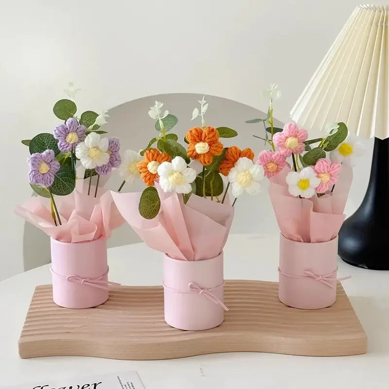 CrochetCreations Potted Sunflower Bouquet