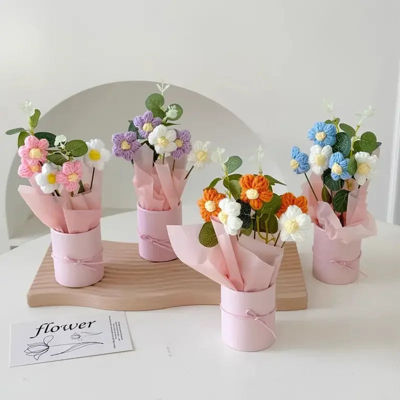 CrochetCreations Potted Sunflower Bouquet